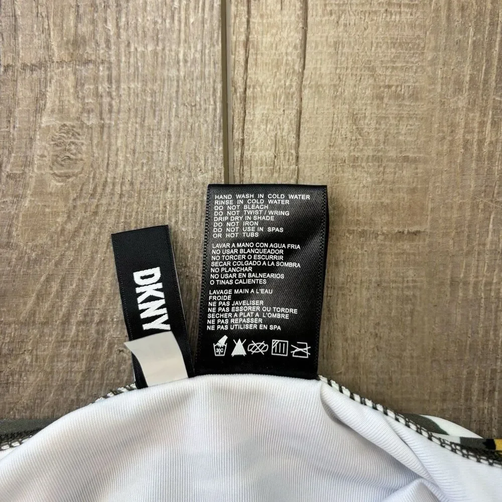 DKNY Women Ruffle One Piece Swimsuit Size 12 Colorful Ruched Tummy Control Artsy - Picture 13 of 16